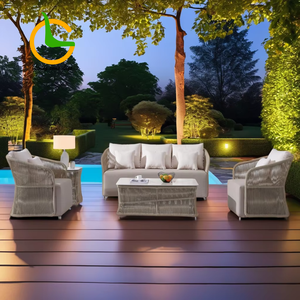 <span class=keywords><strong>Muebles</strong></span> de Jardín Modernos de <span class=keywords><strong>Mimbre</strong></span> Sintético para Exteriores, Sofá con Estructura Metálica, Resistente al Agua y a los Rayos UV, para Hotel, Parque de Ocio - Product Image 5