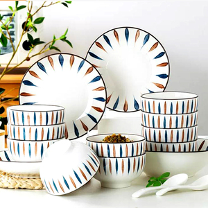 Platos de Cerámica de Lujo Ligero al por Mayor, Platos de Cena de Dos Colores Azul Hierba para Catering - Product Image 1