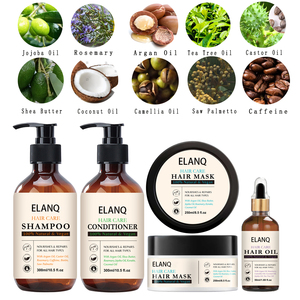 Kit de croissance capillaire en marque propre avec biotine et romarin, <span class=keywords><strong>shampoing</strong></span>, revitalisant, huile capillaire et masque, soin naturel pour cheveux clairsemés, OEM - Product Image 4
