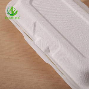 Canne à sucre Bagasse Clamshell Emballages Biodégradables Compostables Alimentaire Hamburger Boîte De <span class=keywords><strong>Menu</strong></span> - Product Image 6