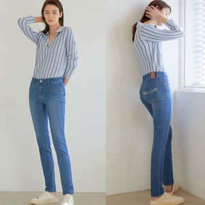 Conçu Corée IntheK BangBang SS Femme Regular-Fit Stretch Denim Straight 3 Couleurs Naturellement Narrows Hem Jeans Spandex - Product Image 6