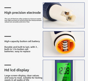 Pena Tes Kualitas Air 3 in 1 TDS EC Temperatur, Meteran Digital untuk Air Minum, Hidroponik, Akuarium - Product Image 5