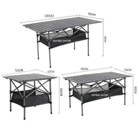 Table de pique-nique pliante moderne en acier inoxydable, réglable en hauteur, pour l'extérieur, le camping, la plage, avec sac de transport carré – Vente en gros usine
