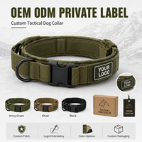 Collier tactique personnalisé pour chien, robuste, avec poignée de contrôle, rembourré en nylon, boucle en métal, pour l'entraînement K9