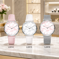 Montre-bracelet à quartz tendance pour femme, boîtier en alliage, bracelet en maille d'acier inoxydable, mouvement à quartz chinois, montre cadeau pour femme