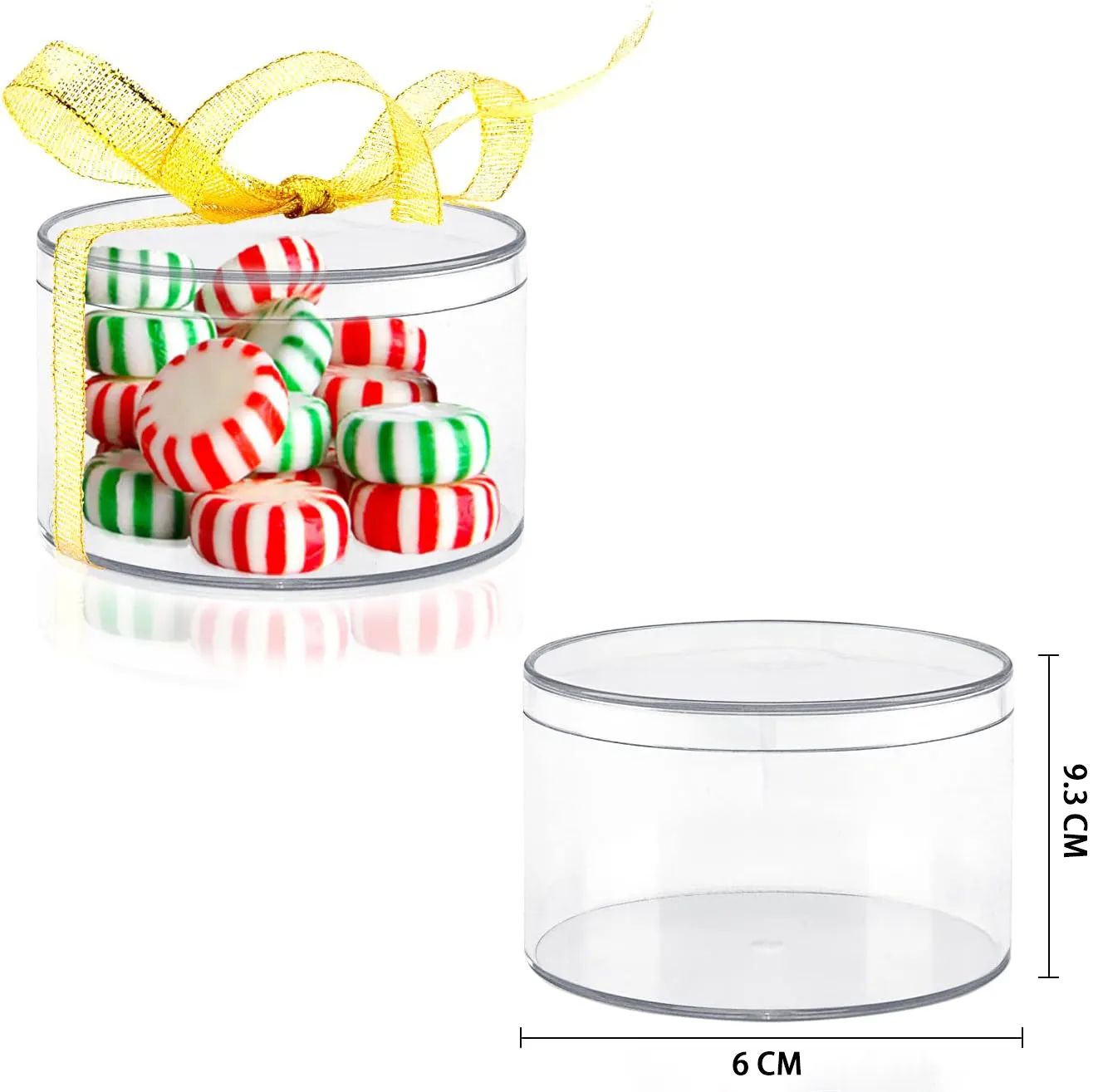 192 Stück Dessert-Acrylbox durchsichtige runde Schachtel mit Deckel runde Schachtel Ostern-Einsatz Ostern-Korb-Füller für Plätzchen-Süßigkeiten-Verpackung