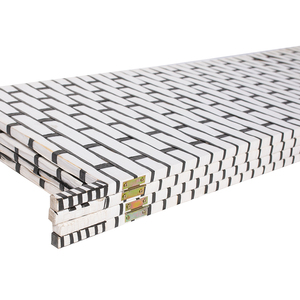 Stak – écran de confidentialité pliable noir et blanc, cloison de chambre, mur d'intimité, 4 panneaux pliables, portable, travail manuel, maille en bois, conception tissée - Product Image 4