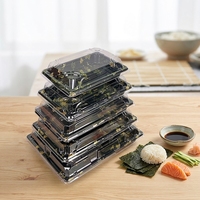 Boîte à sushi de style japonais de luxe, plateau bento rectangulaire avec couvercle anti-buée pour restaurant