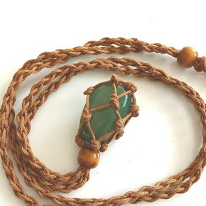 Tinh thể tự nhiên nguyên liệu đá Mặt dây chuyền pha lê Handmade dệt điều chỉnh lưới túi Vòng cổ - Product Image 2