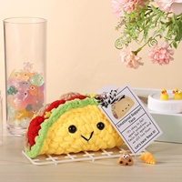 Taco en crochet pour le soutien émotionnel, taco en pommes de terre fait à la main avec un mot positif, adorable poupée tricotée, cadeau inspirant, ornement