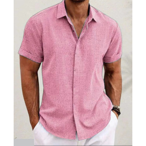 Camisa de Lino de Manga Corta para Hombre, Casual, con Botones, Transpirable, para Playa, Verano, Ligera, Mezcla de Algodón - Product Image 6