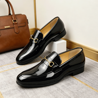 Luxuriöse Herren-Penny-Loafer aus Hochglanz-Lackleder, Slip-On Hochzeitsschuhe, Leichte Business-Casual Atmungsaktive Komfortschuhe