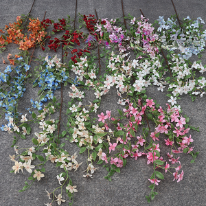 Vente en gros de branches de fleurs artificielles d'oranger et de <span class=keywords><strong>jasmin</strong></span> pour centre de table de mariage, tiges de fleurs de <span class=keywords><strong>jasmin</strong></span> en soie pour toile de fond florale - Product Image 1