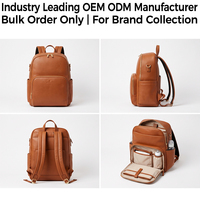 Fabricant en gros de sacs à dos élégants en cuir de vachette souple pour couches, marque privée OEM ODM