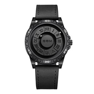 Reloj de Pulsera de Cuarzo Negro Personalizado al por Mayor para Hombre, Elegante Reloj de Acero Inoxidable con Movimiento Ronda y Correa de Cuero - Product Image 4