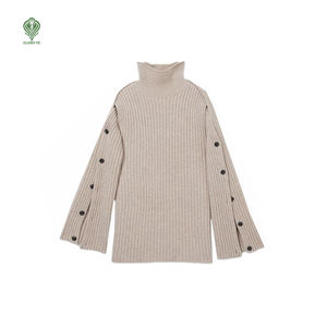 Wholesale Custom Open Sleeve Turtleneck Long <strong>Twin</strong> <strong>Set</strong> Poncho Top Thick Chunky Rib 100 Acrylic Knit Cape <strong>Cardigan</strong> Women's Sweater - Product Image 1