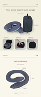 Oreiller de voyage ergonomique en mousse à mémoire de forme en U, conception spirale enveloppante à 360° pour le menton et le cou, confort portable pour avion et voiture
