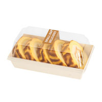 Boîte à emporter jetable en plastique PET transparent et papier kraft pour sandwichs, hot-dogs, gâteaux, gâteaux roulés, pâtisseries, desserts, emballages alimentaires