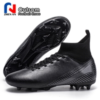 Chaussures de football personnalisées avec logo FG, semelle extérieure en TPU, tige en microfibre antidérapante, semelle intérieure en EVA, faible MOQ, prêtes à être expédiées, chaussures de football directement de l'usine