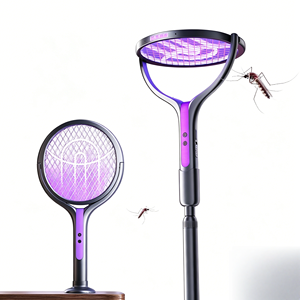 Rechargeable USB Spring Electric <strong>Fly</strong> Swatter 2 in 1 Extendable Mosquito <strong>Racket</strong> Portable Bug <strong>Zapper</strong> for Home - Product Image 1