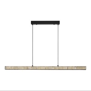 Italian High-End Single <b>Light</b> <b>Dining</b> Room Chandelier Modern Minimalist Scandinavian Design Black Long Strip for Pendant <b>Lights</b> - Product Image 6