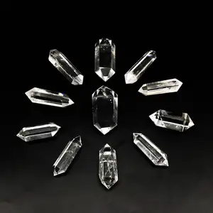 Wholesale Natural Clear Quartz Mini Double Points Polished Small Crystal Tower Healing Crystal Wands For Home Decoration