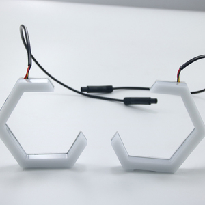 Anneaux LED DRL hexagonaux en coton de 70 mm, 80 mm, 86 mm, 90 mm, avec couleurs blanches et clignotantes, pour phares de voiture Angel Eye - Product Image 5