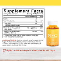 Vegan Vitamin D3 K2 D3 10000 IU Vitamine K2 Gummy para la salud de los huesos Vitamin D3 Gummy
