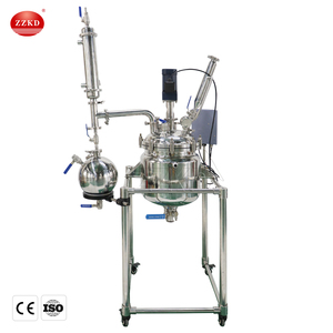 Réacteur de laboratoire chauffé sous vide en acier inoxydable à double enveloppe en verre, 10L, 20L, 30L, avec agitateur, pour usage en laboratoire - Product Image 1