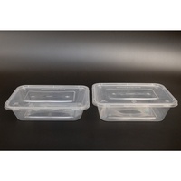 Boîte à lunch jetable personnalisable en gros, 750 ml, PP, rectangulaire, écologique, pour la restauration rapide à emporter, avec logo personnalisé