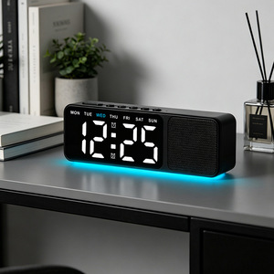 OEM/ODM Smart LED <strong>Digital</strong> Alarm <strong>Clock</strong> with Bluetooth Speaker and Ambient Light for Bedroom Desk Home - Product Image 1