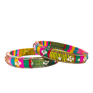 Jaipur Handmade Lac Bangle with Vibrant Colors and Luxurious Rhinestone Studding Traditional Rajasthani Ethnic Jewelry for Women - Product Image 4