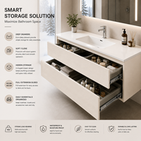 Meuble de salle de bain mural étanche en aluminium spatial OEM ODM avec finition grain de bois