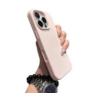 <span class=keywords><strong>Coque</strong></span> de téléphone en silicone liquide couleur unie pour 17 <span class=keywords><strong>Pro</strong></span> Max avec boutons intégrés, grandes ouvertures, modèle 16 AI, résistante aux chutes, très demandée - Product Image 1