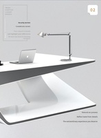 Bureau de direction en bois de forme spéciale, moderne, simple, extensible, modulaire et personnalisable, avec chaise assortie