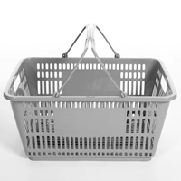 Panier de courses en PP durable de qualité supérieure, capacité 22L, empilable, disponible en rouge/bleu/vert/rose
