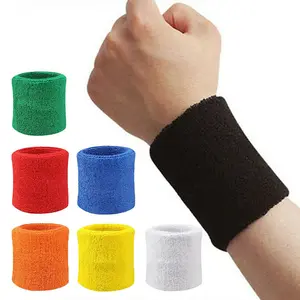 Hohe qualität Unisex Baumwolle Schweiß Dicken Handgelenk Protector Schweißband Terry Tuch Armbänder