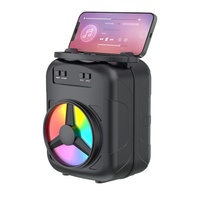Speaker Subwoofer Portabel 5.0 RGB untuk Penggunaan Luar Ruangan dan Rumah, Ukuran Kecil, Persegi, Speaker Desktop untuk Menari, Radio FM, TWS Pairing