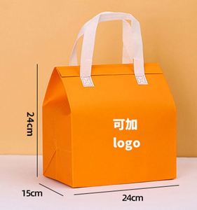 Logo Custom Waterproof Nonwoven Thermal Bag Disposable Cooler Bag Insulated Aluminum Foil Food Delivery Dessert Lunch Takeaway - Product Image 3