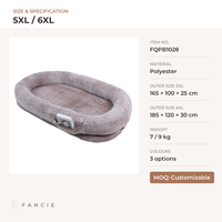Lit pour chien ovale géant d'hiver en gros, surdimensionné, en peluche, avec rebord surélevé et poches amovibles lavables pour chiens extra-larges, usage intérieur, OEM ODM