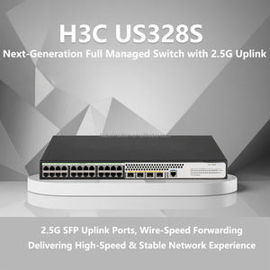 Commutateur PoE+ Gigabit H3C série US300S avec ports PoE+ et 4 ports SFP, prise en charge VLAN, QoS, SNMP, 432 Gbit/s, en stock pour les bureaux - Product Image 1