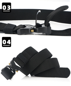 헤비듀티 퀵 릴리스 버클이 장착된 1.5인치 나일론 웹 작업용 택티컬 하이킹 리거 벨트 - Product Image 4