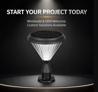Lampe solaire extérieure pour poteau avec design minimaliste, haute luminosité, étanche, en aluminium, pour clôture extérieure