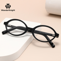 Nouvelles montures de lunettes en acétate de forme ovale pour femmes, fabriquées à la main, de haute qualité, avec logo personnalisé, style européen et américain