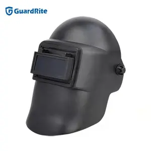 Guardrite alemanha tipo cabeça vestido, máscara de solda preta completa protege olhos e capacete de soldagem facial