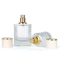 Vaporisateur de parfum en verre rond de luxe de 30ml 50ml avec bouchon en aluminium PP vide pour usage cosmétique, applications d'huiles industrielles pour la peau