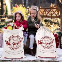 Sacs de Père Noël Sacs en toile Sac de Noël Grands sacs-cadeaux Père Noël avec cordon de serrage pour le stockage des cadeaux de Noël