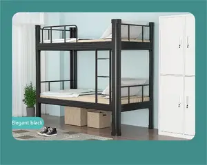 Loft métallique moderne multifonctionnel pour étudiant lit double surélevé lit d'éclairage pour adulte