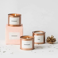 Cadeau de luxe Personnalisé Boîte De Marque de Parfum À La Maison De Cire De Soja À la Main Or Étain Bougie Parfumée
