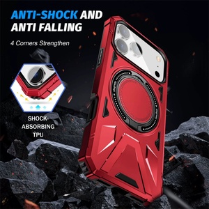 เคสโทรศัพท์แบบวงแหวนแม่เหล็ก 360 องศา สำหรับ iPhone 17 Pro Max, iPhone 17 Air, 16, 15 Pro Max, 14, 13, 12, 11  แบบกันกระแทกอย่างดี - Product Image 3